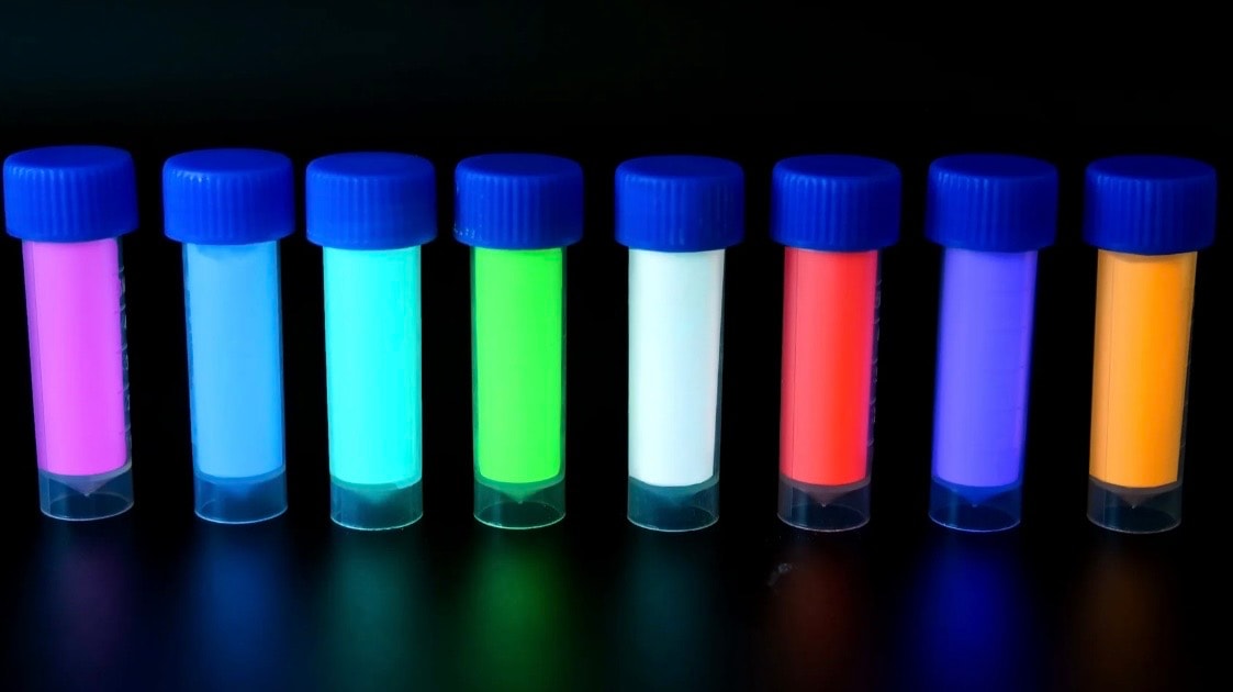 Glow stone color reference vials