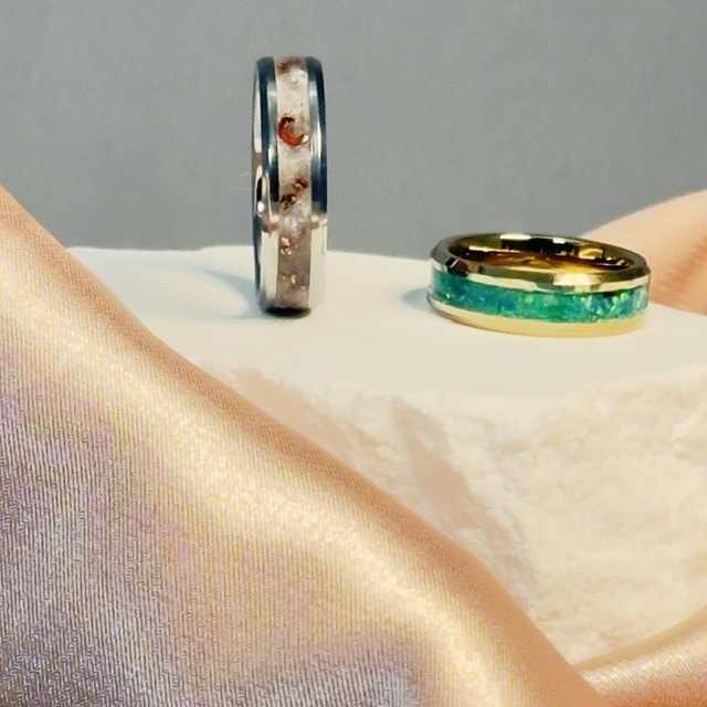 Memorial ring made from cremation ashes — handcrafted keepsake jewelry