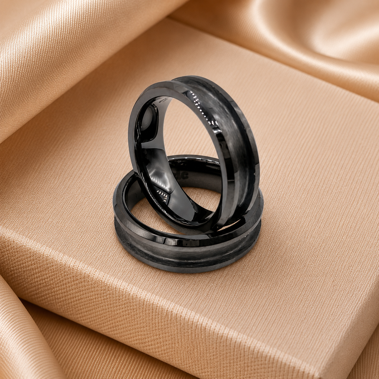Black Ceramic Inlay Band